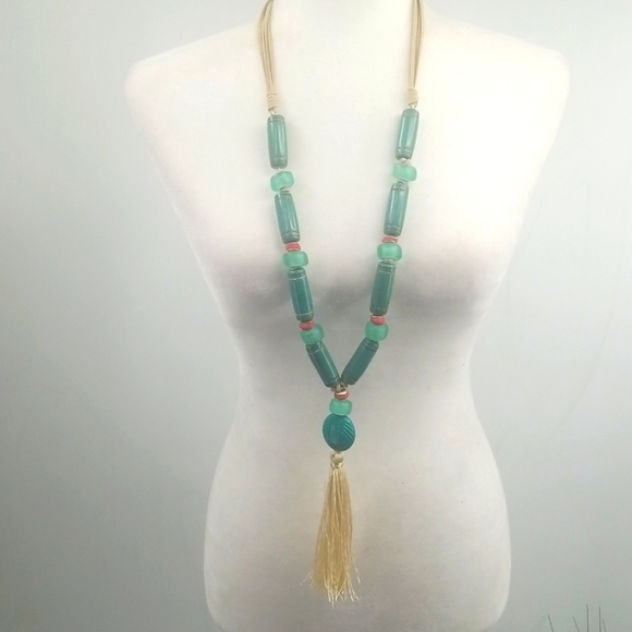 Chico's Jade Stone Necklace - Picture 1 of 5